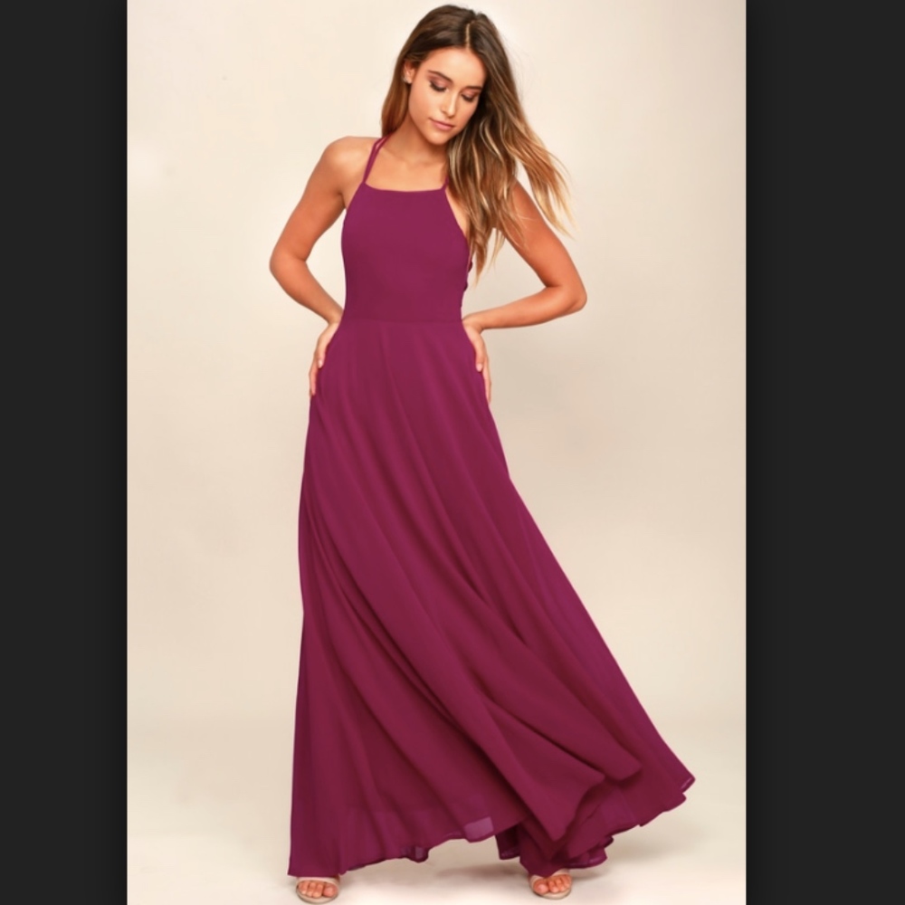 Lulus Magenta Strappy To Be Here Maxi--XS